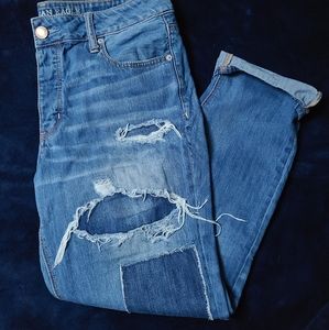 American Eagle Tomgirl patchwork jeans